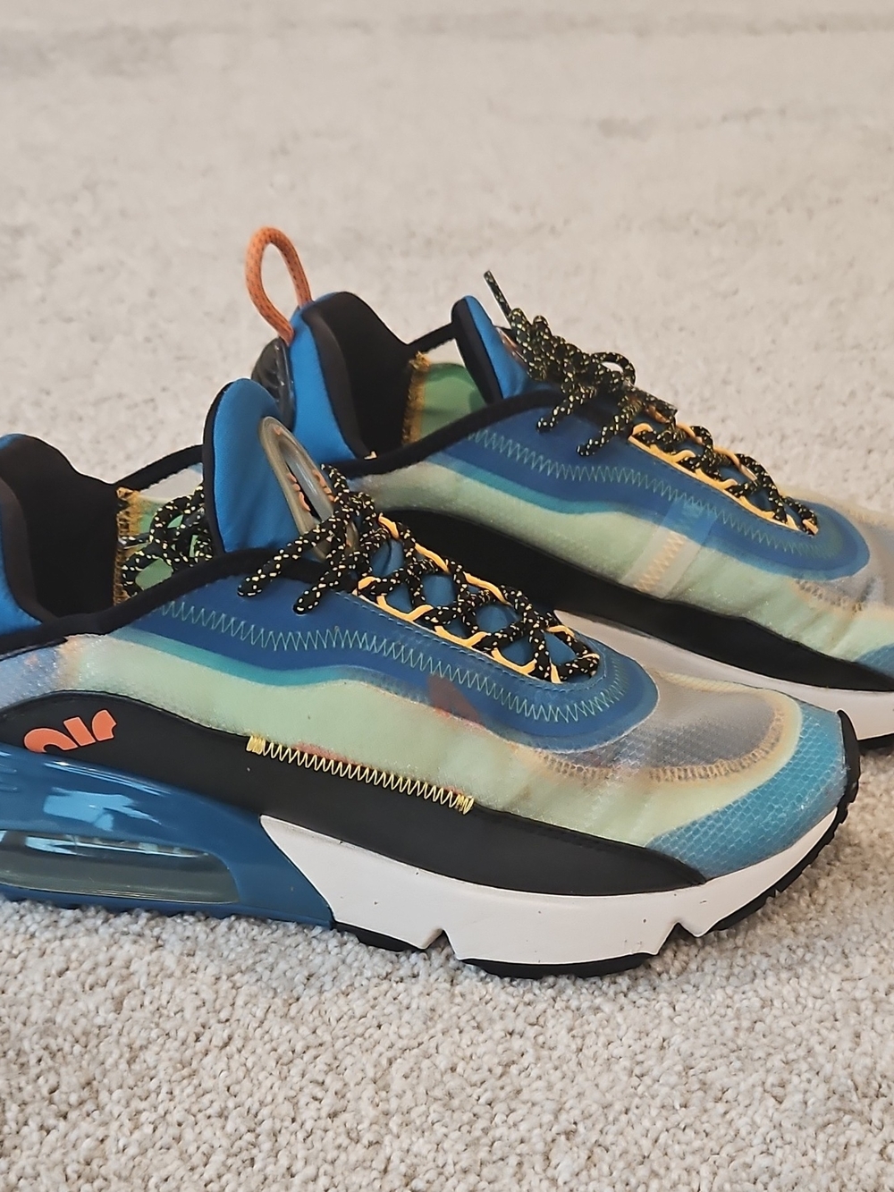 Nike Men's Teal Blue Multicolor Air-Cushioned Sneakers